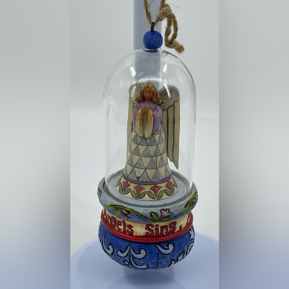 Jim Shore Angel Glass Dome Hanging Christmas Ornament Singing Angels - Picture 1 of 8